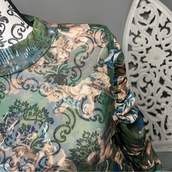 Fashion Nova Angelic Moments Ruched Mini Dress Green Size 1X - Picture 7 of 15